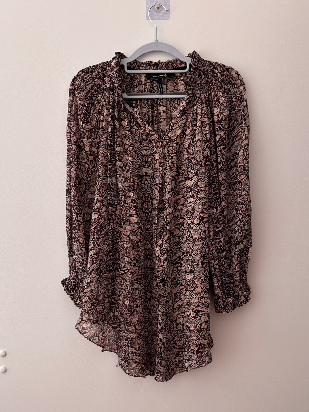Isabel Marant Silk Printed Blouse Neutrals | Size: M